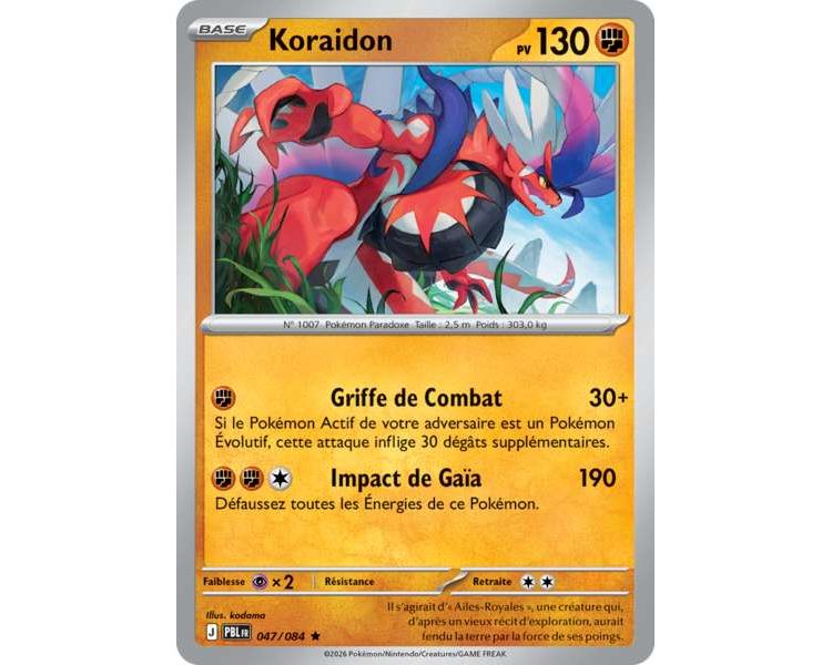 Koraidon Pv 130 047/084 - Carte Rare Holographique - Méga-Évolution Nuit Noire