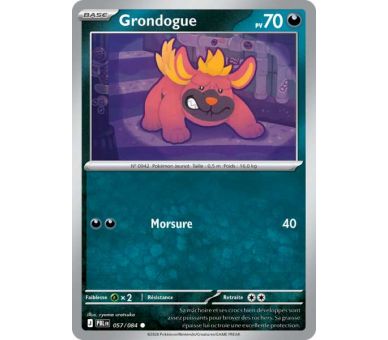 Grondogue Pv 70 057/084 - Carte Commune Reverse - Méga-Évolution Nuit Noire