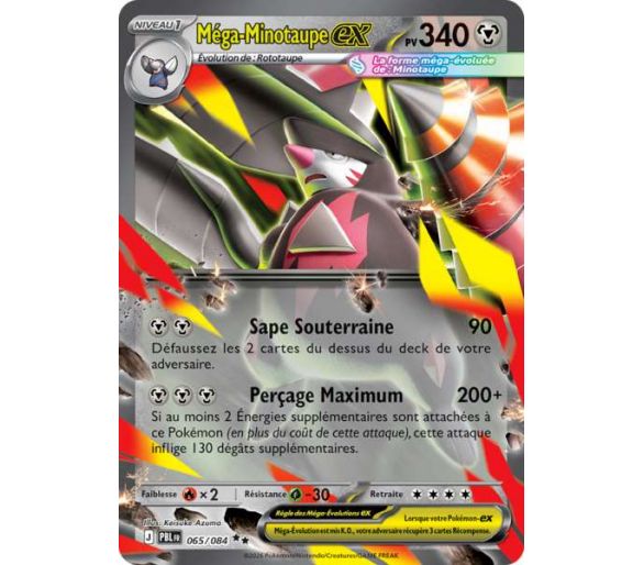 Méga-Minotaupe-ex Pv 340 065/084 - Carte Double Rare - Méga-Évolution Nuit Noire