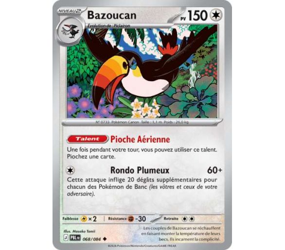 Bazoucan Pv 150 068/084 - Carte Peu Commune Reverse - Méga-Évolution Nuit Noire