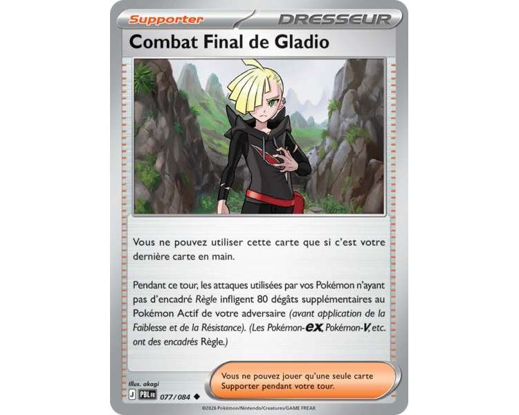 Supporter Combat Final de Gladio 077/084 - Carte Peu Commune Reverse - Méga-Évolution Nuit Noire