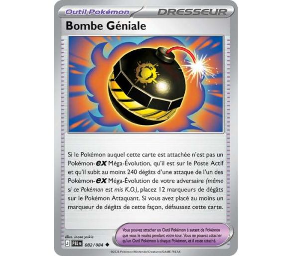 Outil Bombe Géniale 082/084 - Carte Peu Commune Reverse - Méga-Évolution Nuit Noire