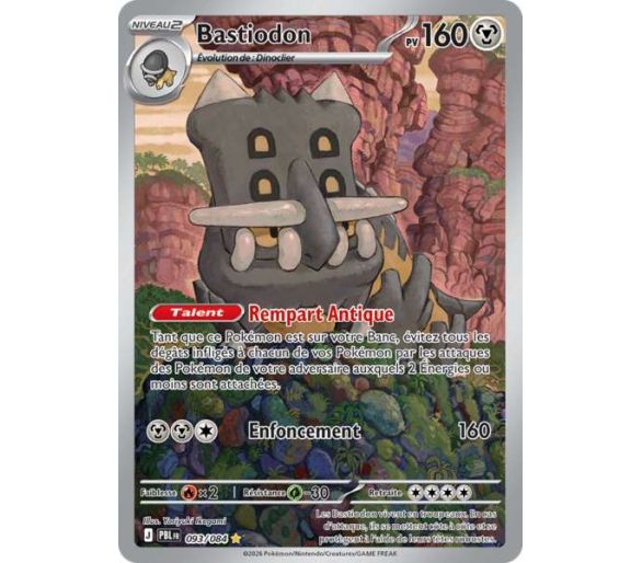Bastiodon Pv 160 093/084 - Carte Illustration Rare - Méga-Évolution Nuit Noire