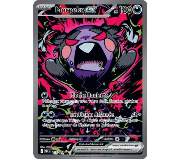 Morpeko-ex Pv 180 117/084 - Carte Illustration Spéciale Rare - Méga-Évolution Nuit Noire