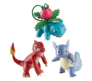 Pack  figurine Pokémon : Herbizare - Reptincel - Carabaffe de Tomy