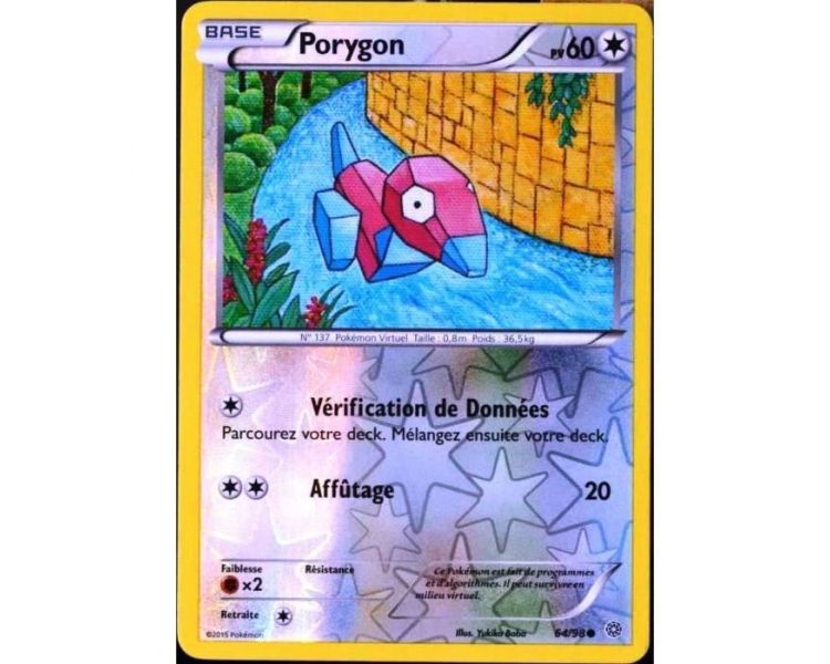 Carte Pokemon reverse Porygon pv 60 - 64/98