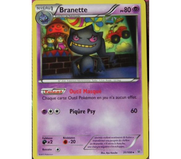 Branette 80 PV - 31/108 XY06 Carte Pokemon Reverse VF