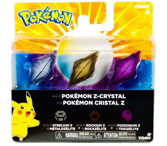 Pack de 3 Cristaux Pokemon Cristal Z - 1 Métalozélite - 1 Rocazélite - 1 Toxizélite