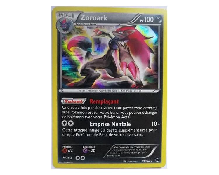 Zoroark Pv 100 Carte Holo Rare - 91/162 - XY08
