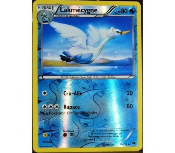 Lakmécygne Pv 80 Carte Reverse Peu Commune - 37/122 - XY9