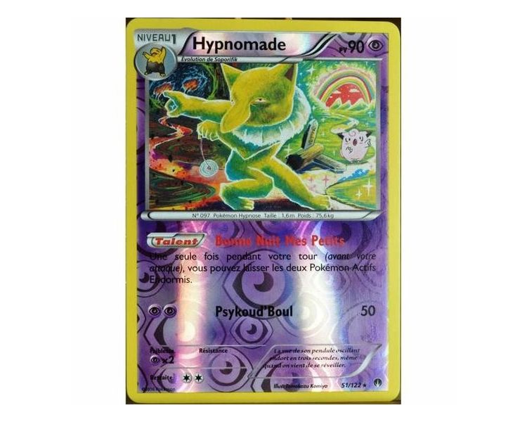Hypnomade Carte Reverse Rare Pv 90 - 51/122 - XY9