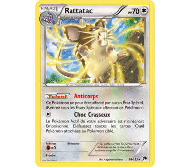 Rattatac Carte Rare Pv 70 - 88/122 - XY9