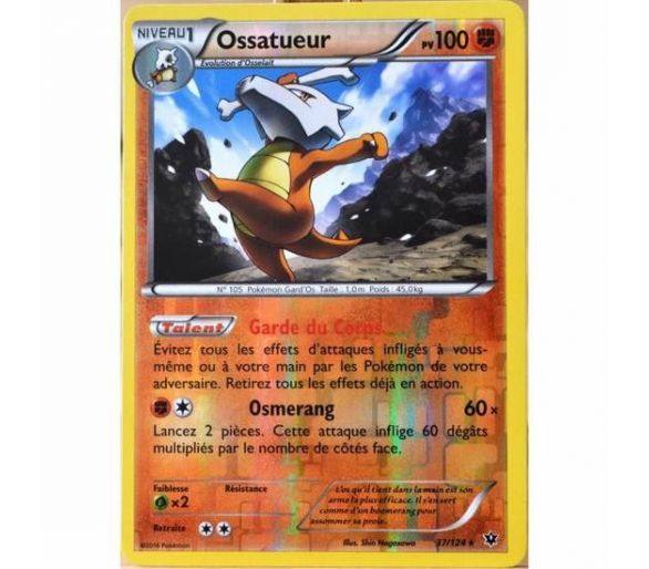 Ossatueur Carte Reverse Rare Pv 100 - 37/124 - XY10