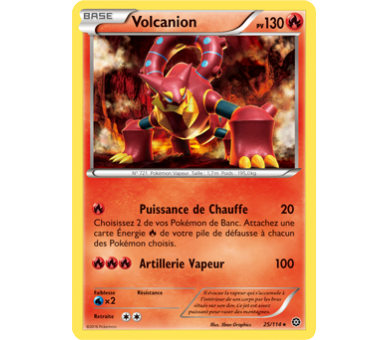 Volcanion Carte Rare 130 Pv - 25/114 - XY11