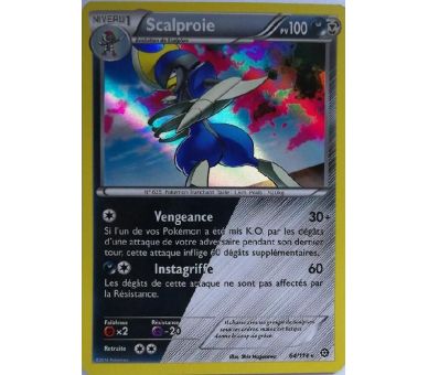 Scalproie Carte Double Energie Holo Rare 100 Pv - XY11 - 64/114