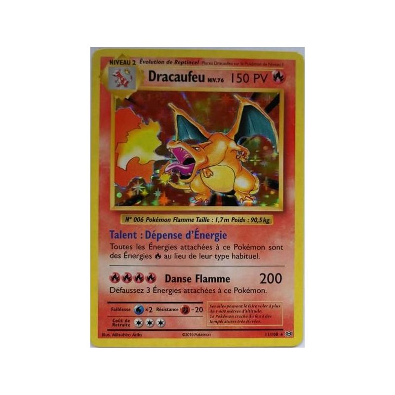 Carte Pokemon - Dracaufeu - 11/108 - holo-rare - XY12 évolutions