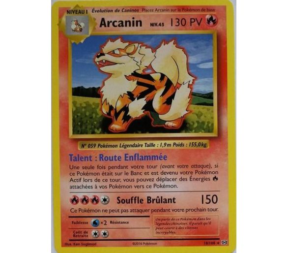 Carte Pokémon SL10  Arcanin 140 PV 22/214 Reverse