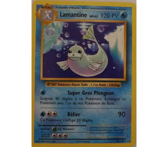 Lamantine Carte Rare 120 Pv - XY12 - 29/108