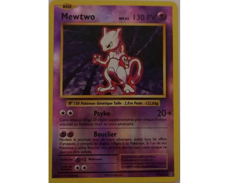 Mewtwo Carte Reverse Rare 130 Pv - XY12 - 51/108