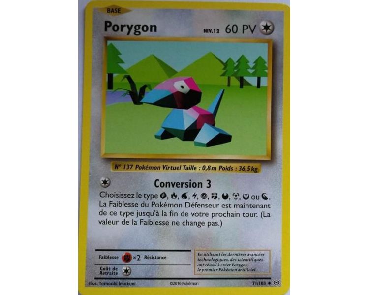 Porygon Carte Peu Commune 60 Pv - XY12 - 71/108