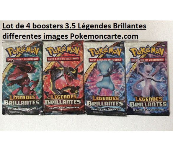 4 Boosters Pokémon 3.5 Légendes Brillantes Illustrations Differentes