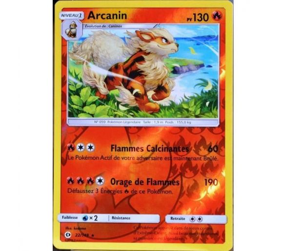 Arcanin Carte Reverse Rare 130 Pv - Soleil Et Lune - 22/149