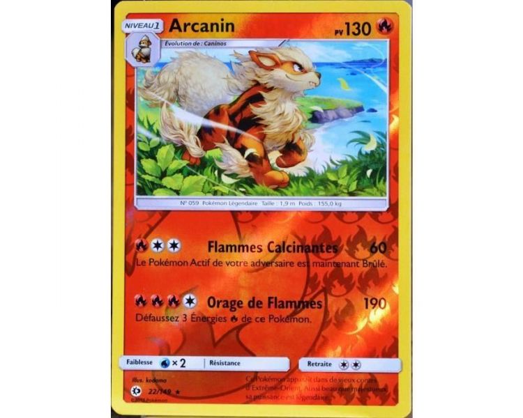 Arcanin Carte Reverse Rare 130 Pv - Soleil Et Lune - 22/149