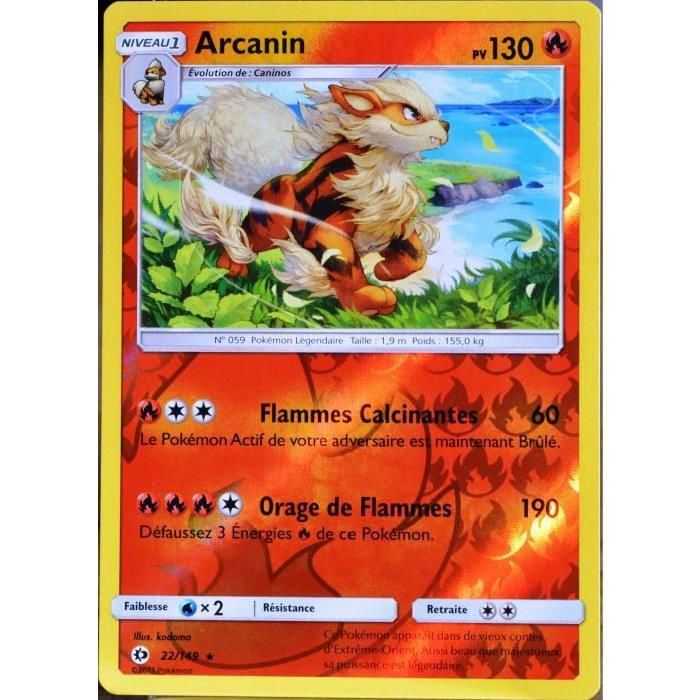 Carte Pokémon SL10  Arcanin 140 PV 22/214 Reverse