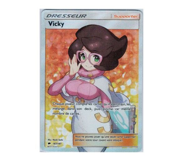 Vicky Carte Pokémon Dresseur Full Art - Soleil et Lune Ombres Ardentes - 147/147