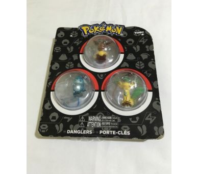 3 Porte-Clés Goodies Pokémon avec Evoli Givrali et Phyllali