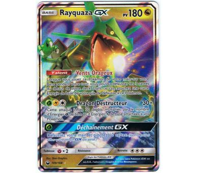 Jeux de Cartes Pokémon : Rayquaza GX pv180 109-168 Tempete Celeste Sl7 Vf Neuf