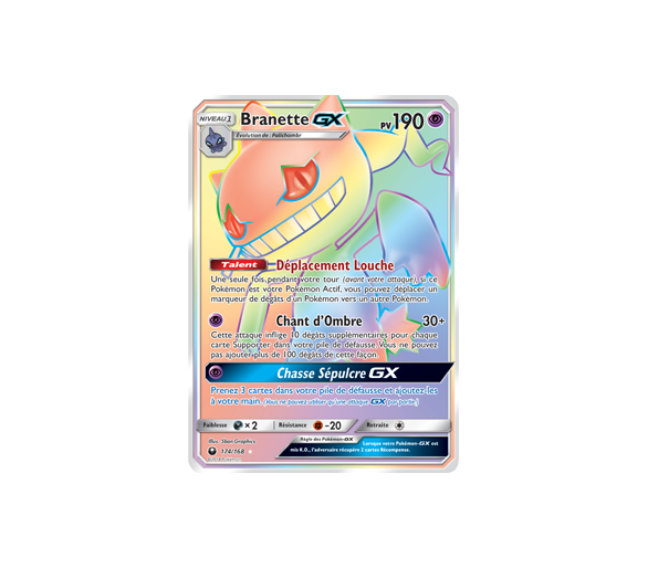 Branette Gx pv 190 Full Art Carte Pokemon SECRETE Arc en Ciel 174-168 SL7 Tempete Celeste