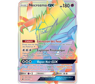 Necrozma Gx 180 Pv Carte Pokémon Secrète Arc-En-Ciel - SL3 - 153/147