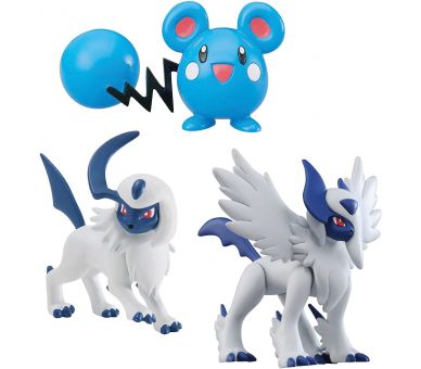 Pack de 3 Figurine Pokémon Méga Absol - Azurill - Absol