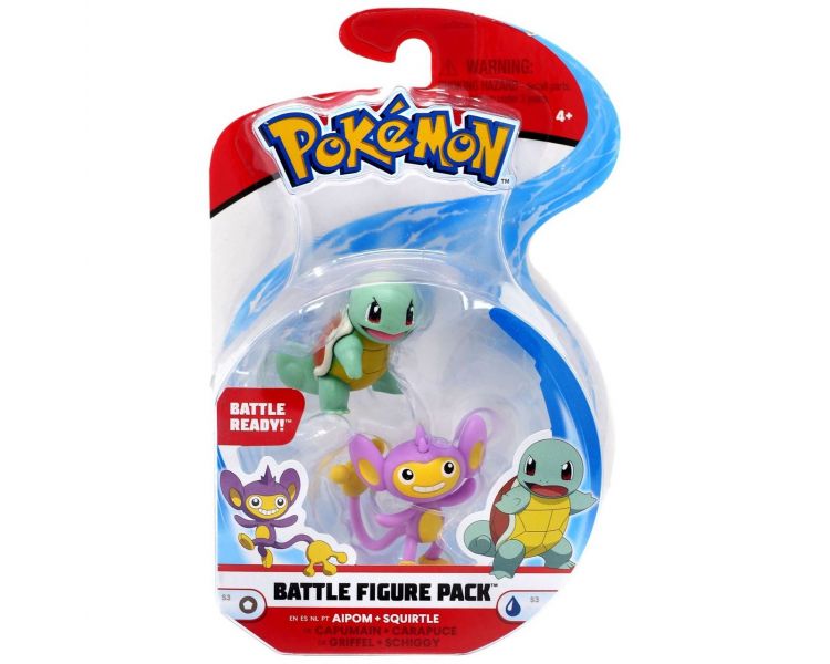 Pack de 2 figurines Pokémon : Carapuce vs Capumain