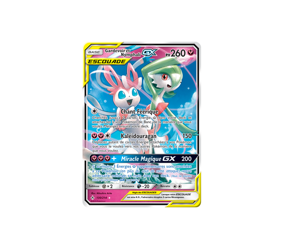 Carte Pokémon SL10 : Gardevoir et Nymphali GX Escouade 260 PV 130/214 - Ultra Rare