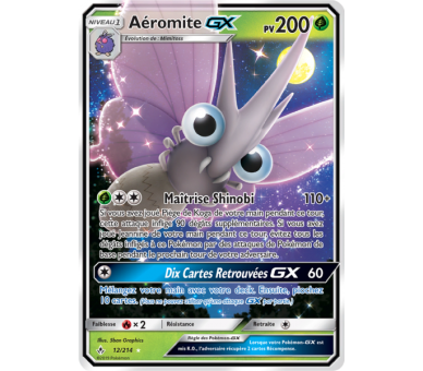 Carte Pokémon SL10 : Aéromite GX 200 PV 12/214 - Ultra Rare