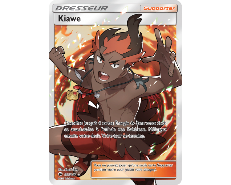 Kiawe Carte Pokémon Dresseur Full Art - Soleil et Lune Ombres Ardentes - 144/147