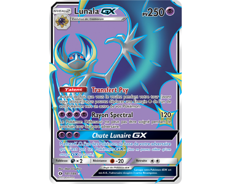 Lunala GX Full Art Pv 250 Pv - 141/149 - SL1