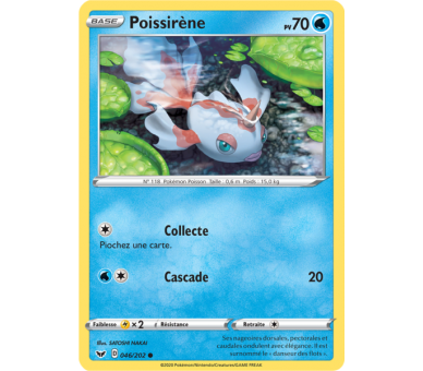 Poissirène Pv 70 Carte Commune 46/202 Épée et Bouclier