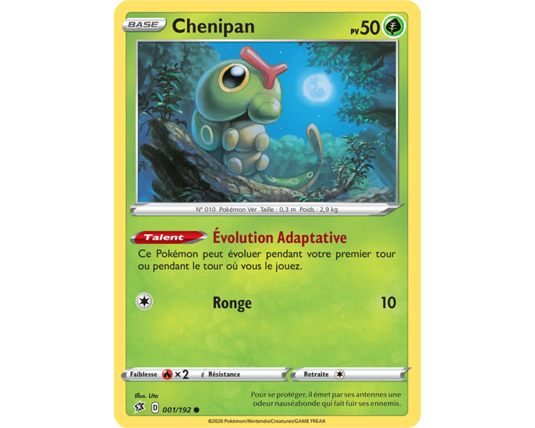 Chenipan 001/192 Carte Pokemon Neuve Française EB02:Clash des Rebelles 