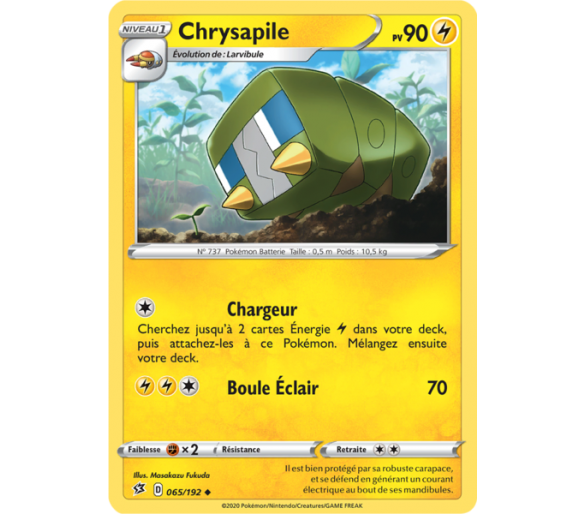 Chrysapile Pv 90 65/192 - Carte Peu Commune - Epée et Bouclier - Clash des rebelles