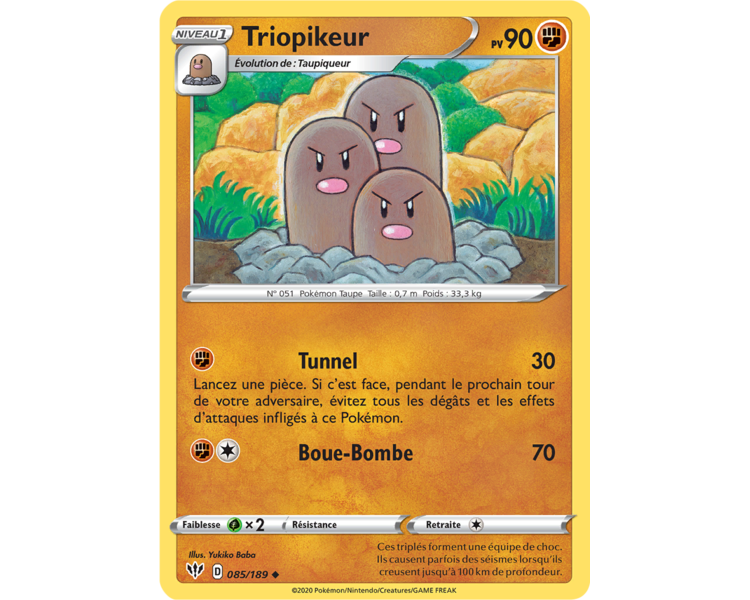 Taupiqueur Pv 50 084/189 - Carte Commune - Épée et Bouclier - Ténèbres Embrasées Taupiqueur Pv 50 084/189 - Carte Commune - Épée et Bouclier - Ténèbres Embrasées
