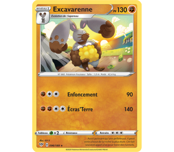 138/189 EB03:Ténèbres Embrasées Teddiursa Carte Pokemon Neuve Française