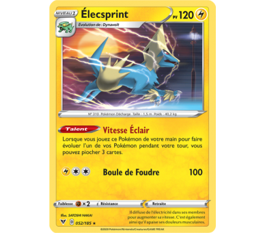 Élecsprint Pv 120 052/185 - Carte Rare - Épée et Bouclier 4 - Voltage Éclatant