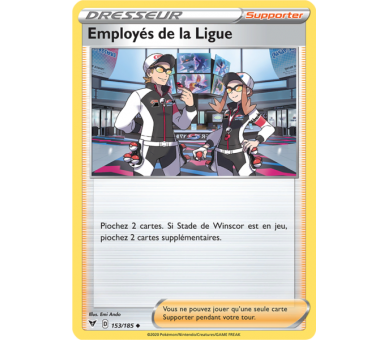 Carte Dresseur Employés de La Ligue 153/185 - Carte Peu Commune Reverse - Épée et Bouclier 4 - Voltage Éclatant