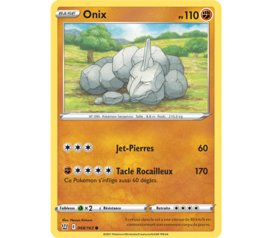  Onix Pv 110 068/163 - Carte Commune - Épée et Bouclier 5 - Styles de Combat