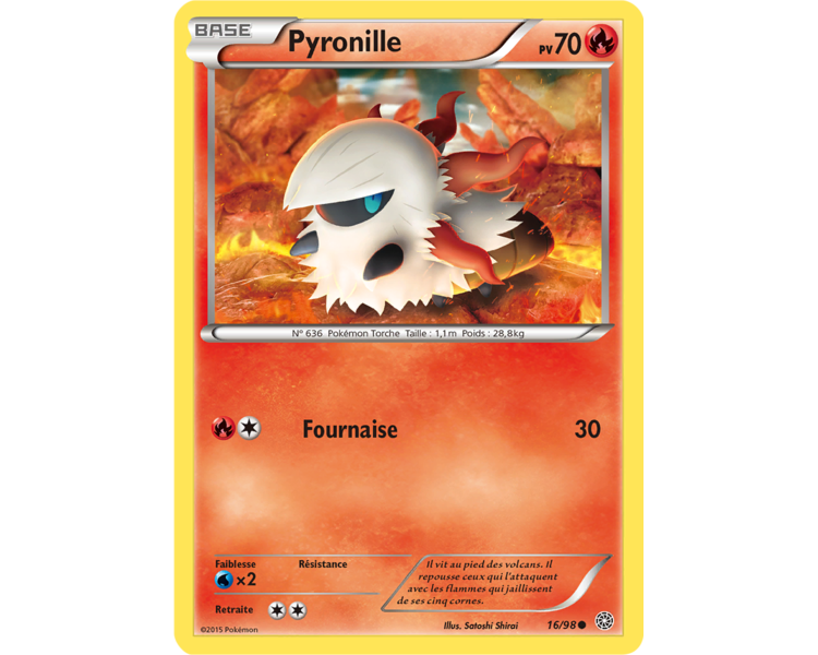 Carte Pokémon reverse Pyronille Pv 70 - 16/98