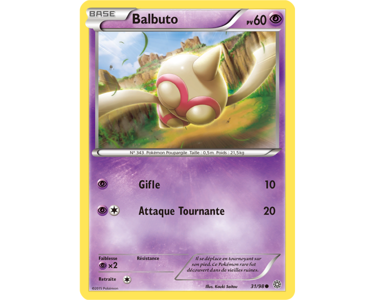 Carte Pokémon reverse Balbuto pv 60 - 31/98