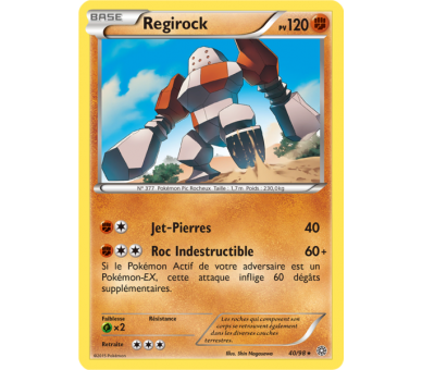 Carte Pokémon reverse Regirock pv 120 - 40/98